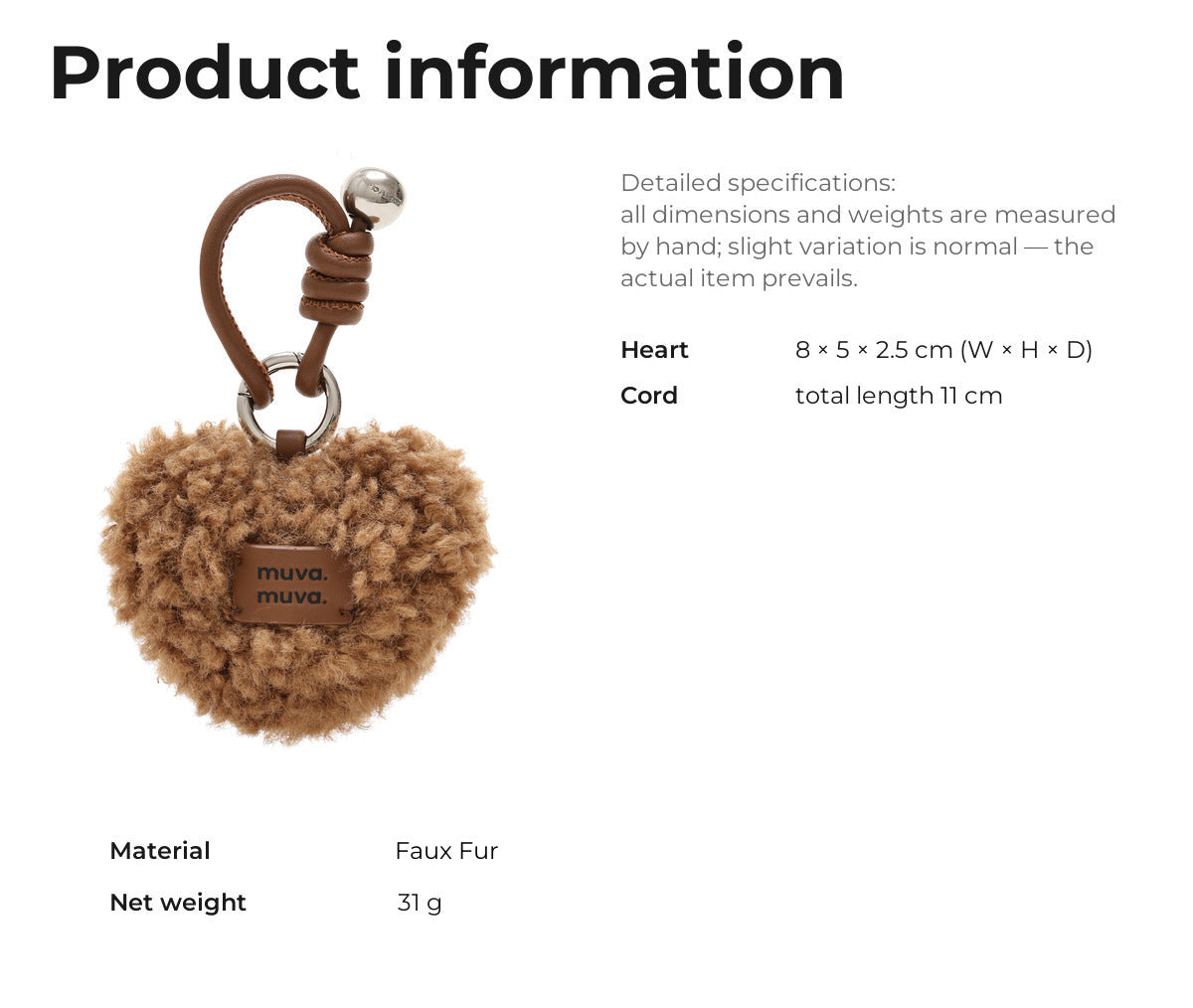 Plush Heart Charm Short Product information