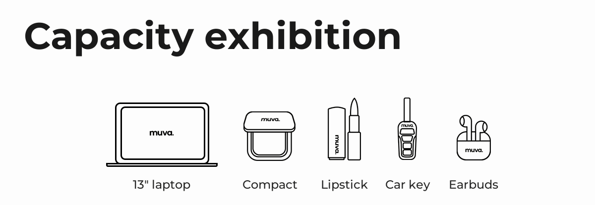 Capacity exhibition: fits a 13-inch laptop