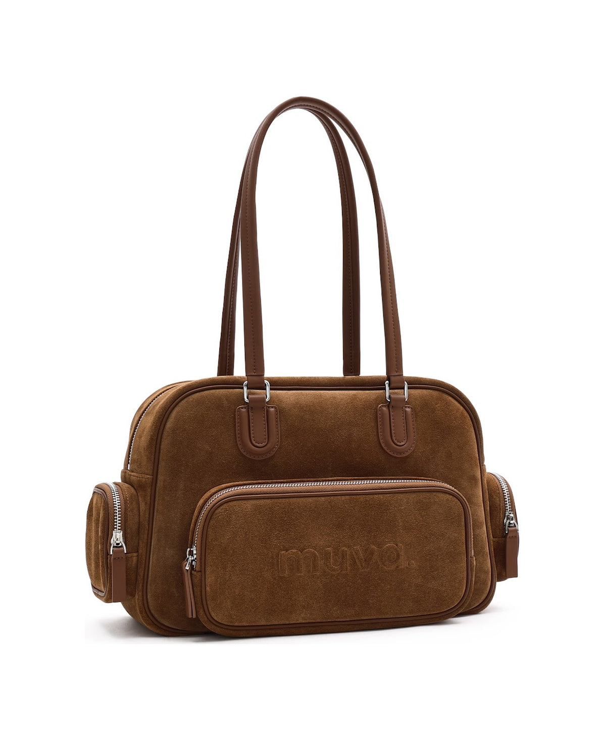 BoBo Citywalk Suede Shoulder Bag in Maple Leaf Brown, product view 4