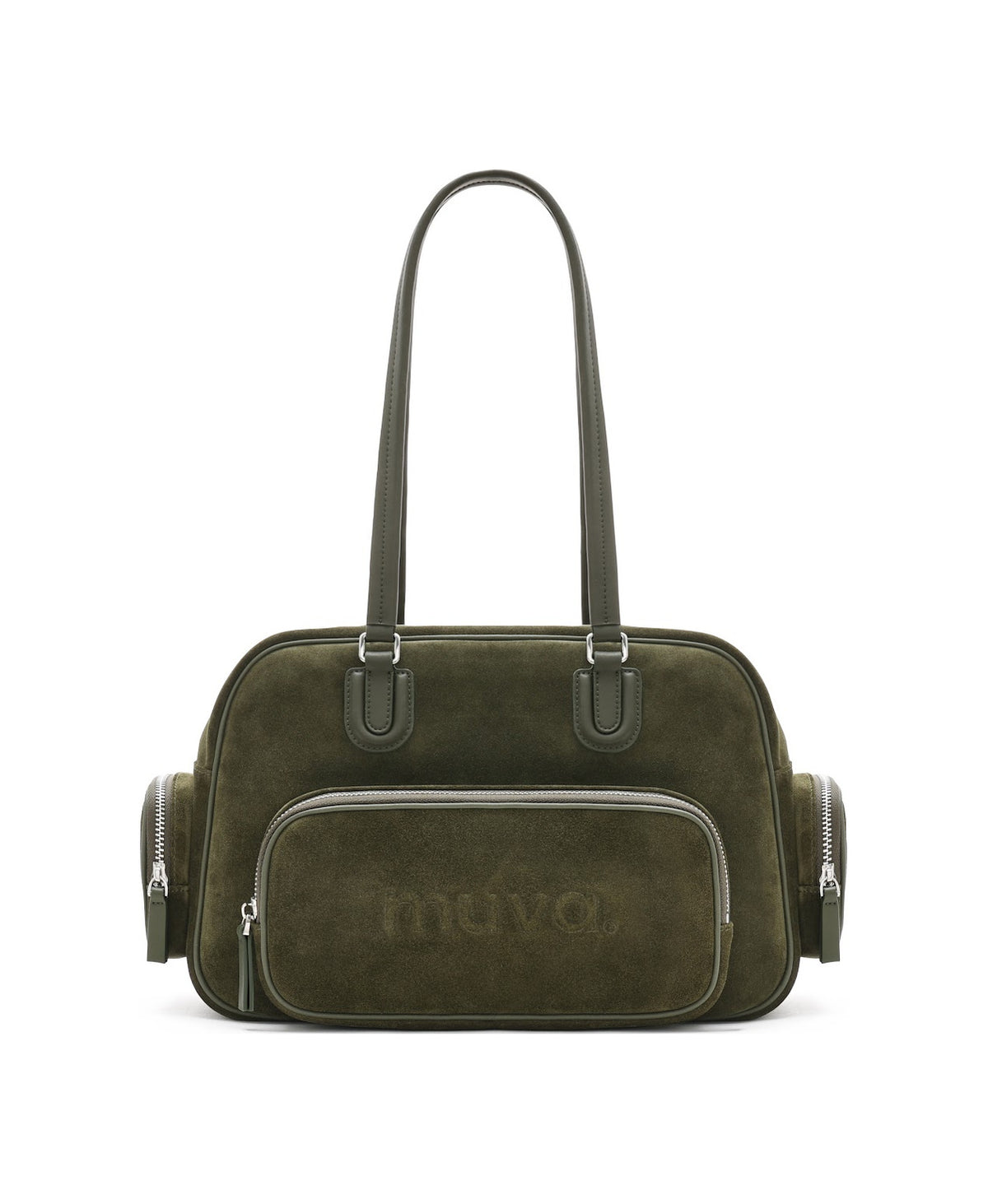 Citywalk Suede Shoulder Bag in Olive Green