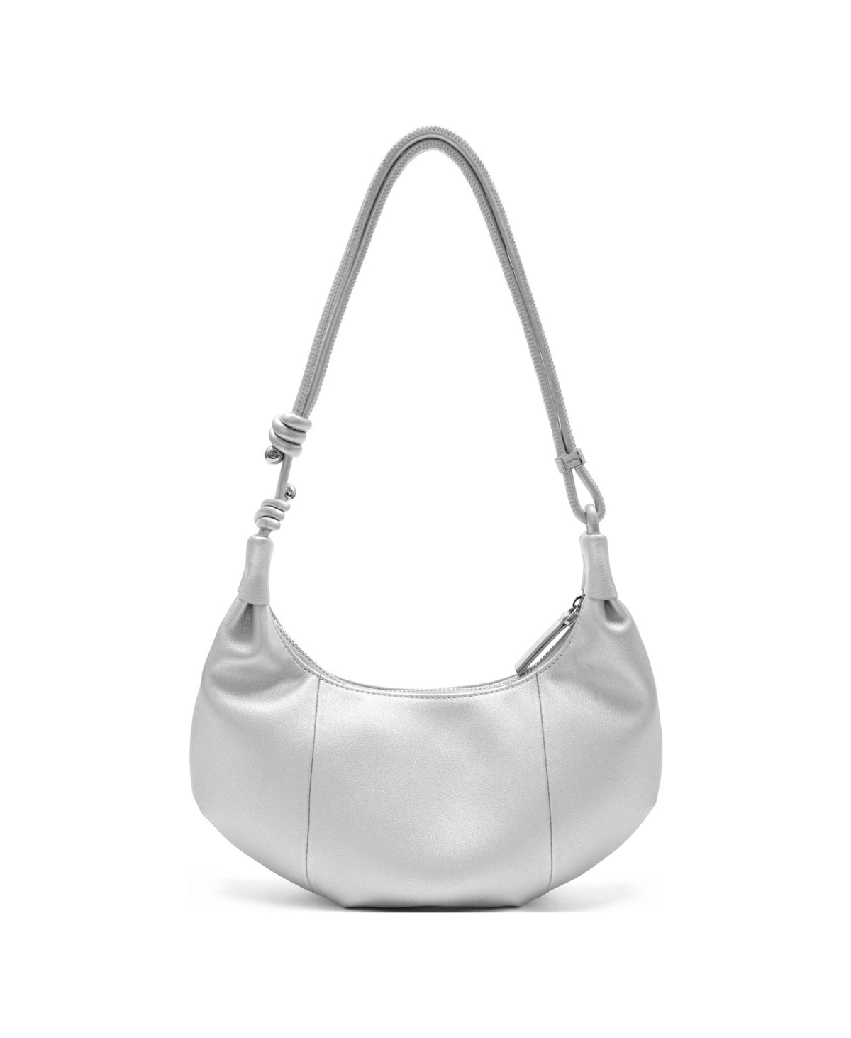 Jingle Mini Croissant Bag in Moon Rock Silver, product view 8