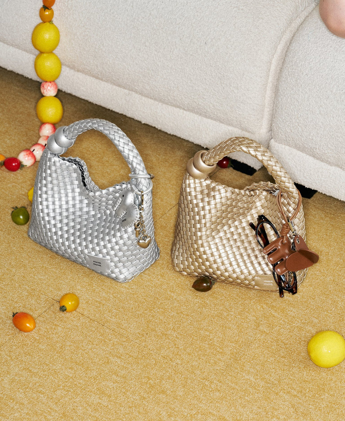 ZhuZhu Woven Bag · Champagne Gold