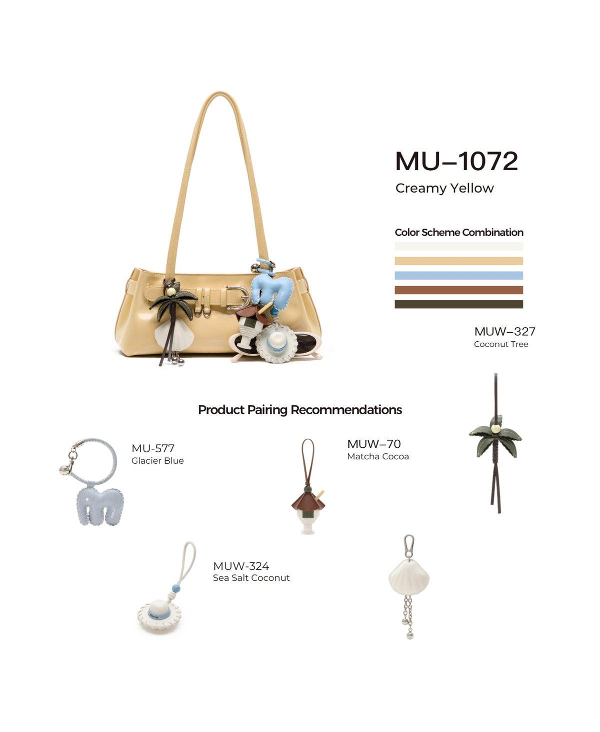 Sweet Cool Buckle Bag · Creamy Yellow with its matching charms: official pairing guide