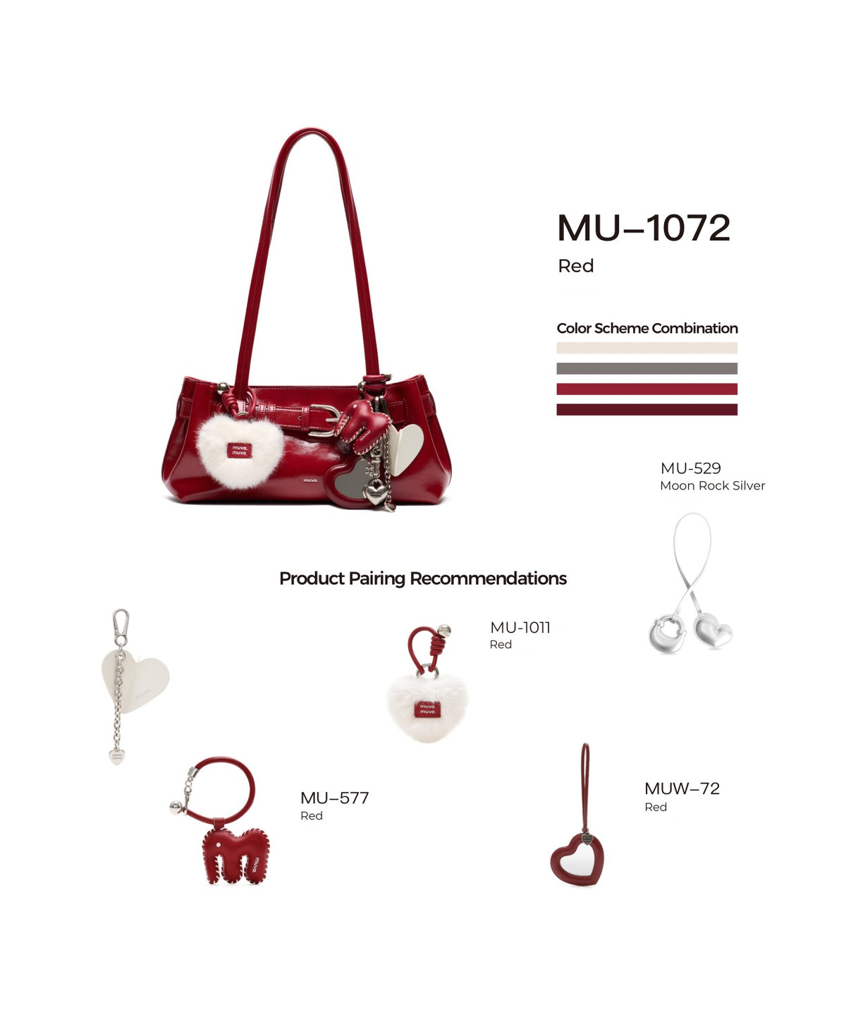 Sweet Cool Buckle Bag · Red with its matching charms: official pairing guide