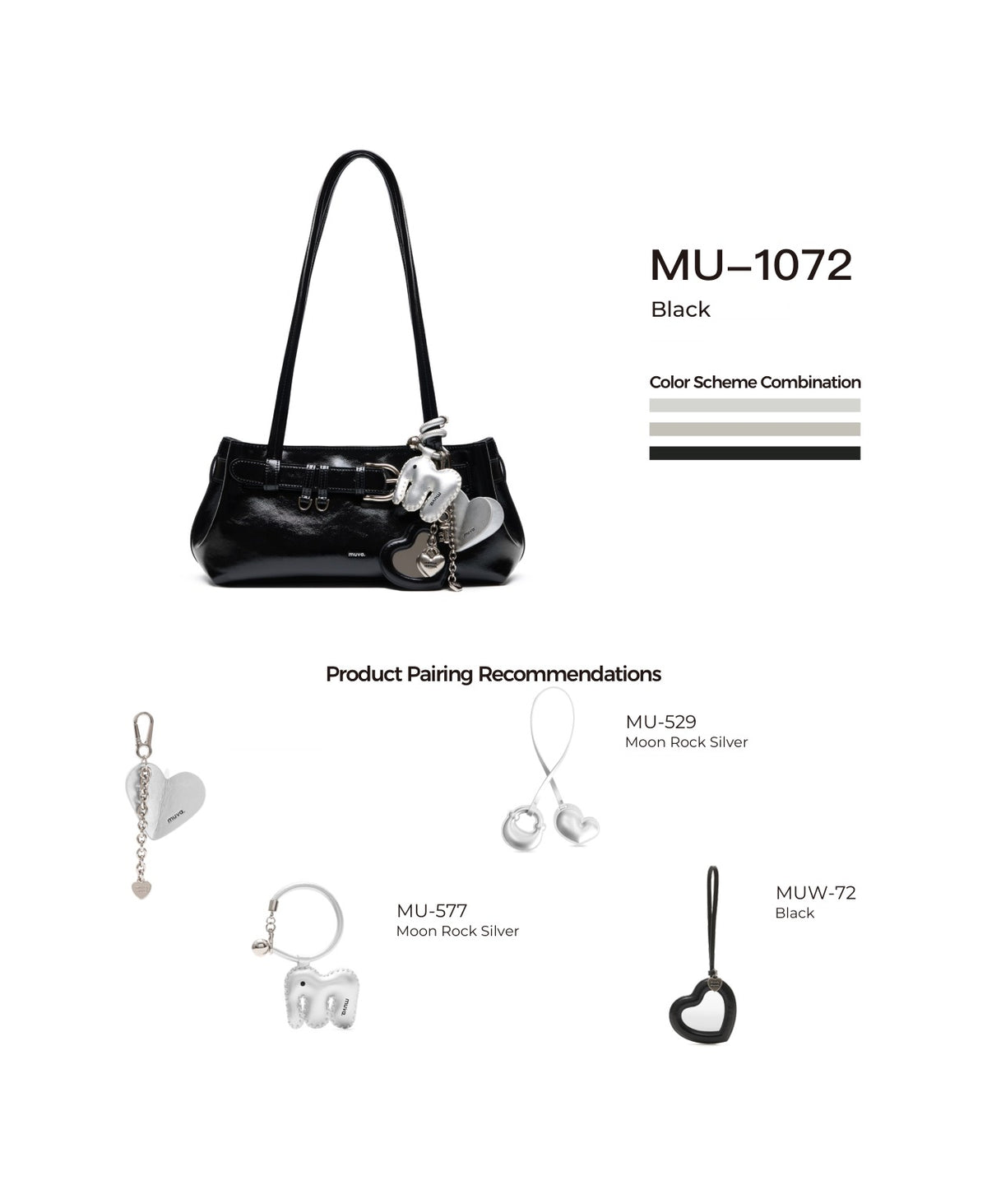 Sweet Cool Buckle Bag · Black with its matching charms: official pairing guide