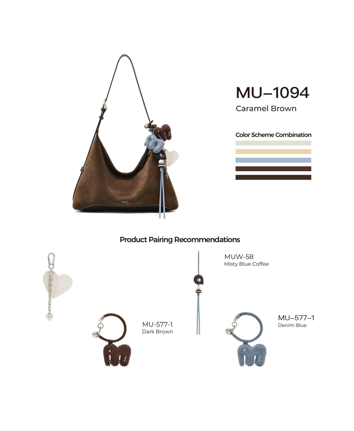 Companion Meadow Bag · Caramel Brown with its matching charms: official pairing guide