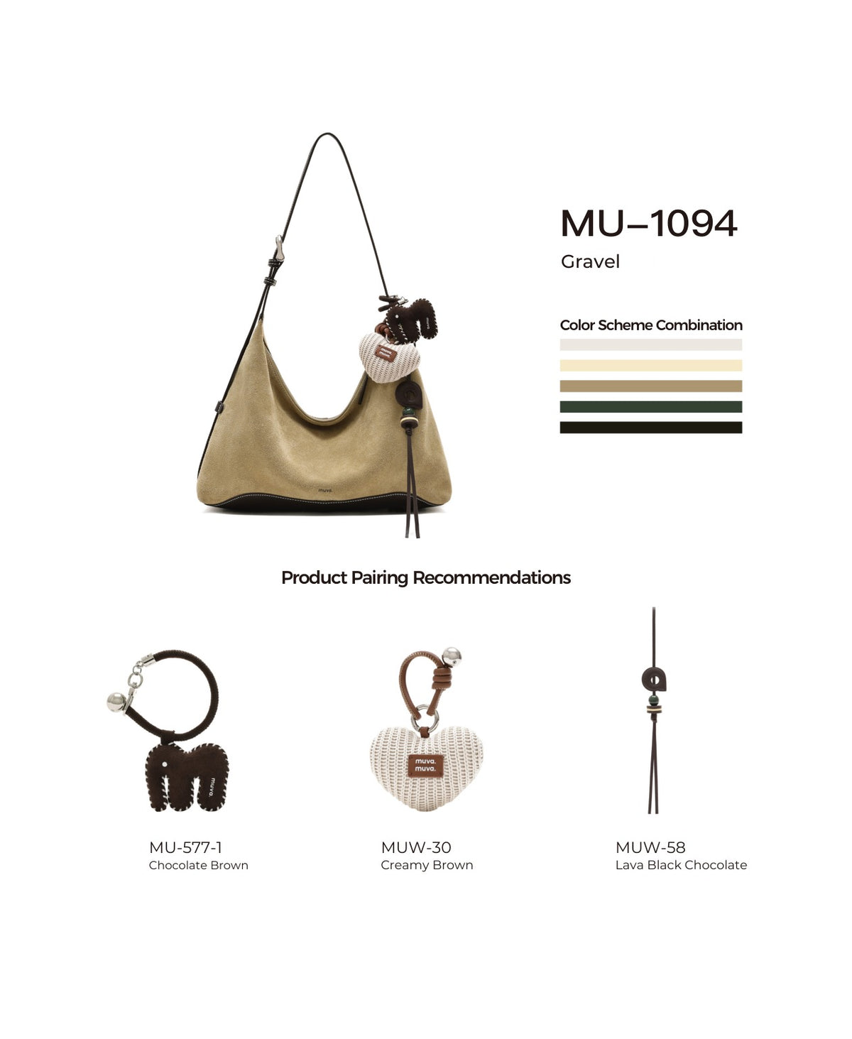 Companion Meadow Bag · Gravel with its matching charms: official pairing guide
