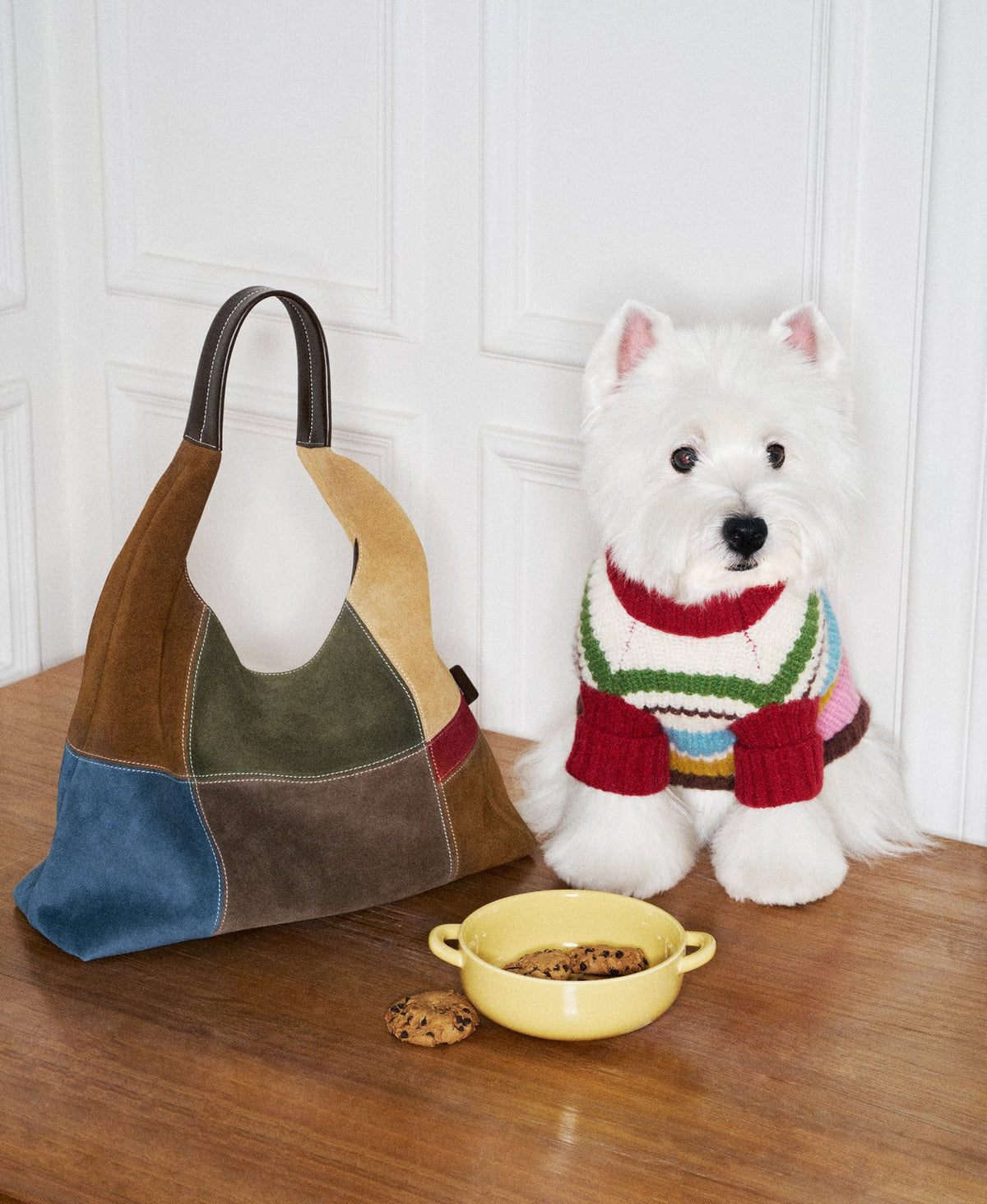 Puzzle Colour Block Hobo Bag · Mini · Fair Isle Latte