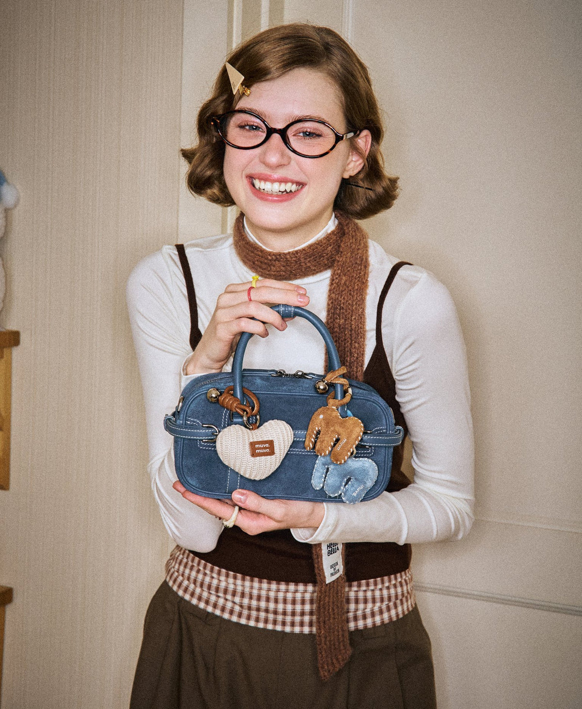Hopscotch Tales Boston Bag · Denim Blue