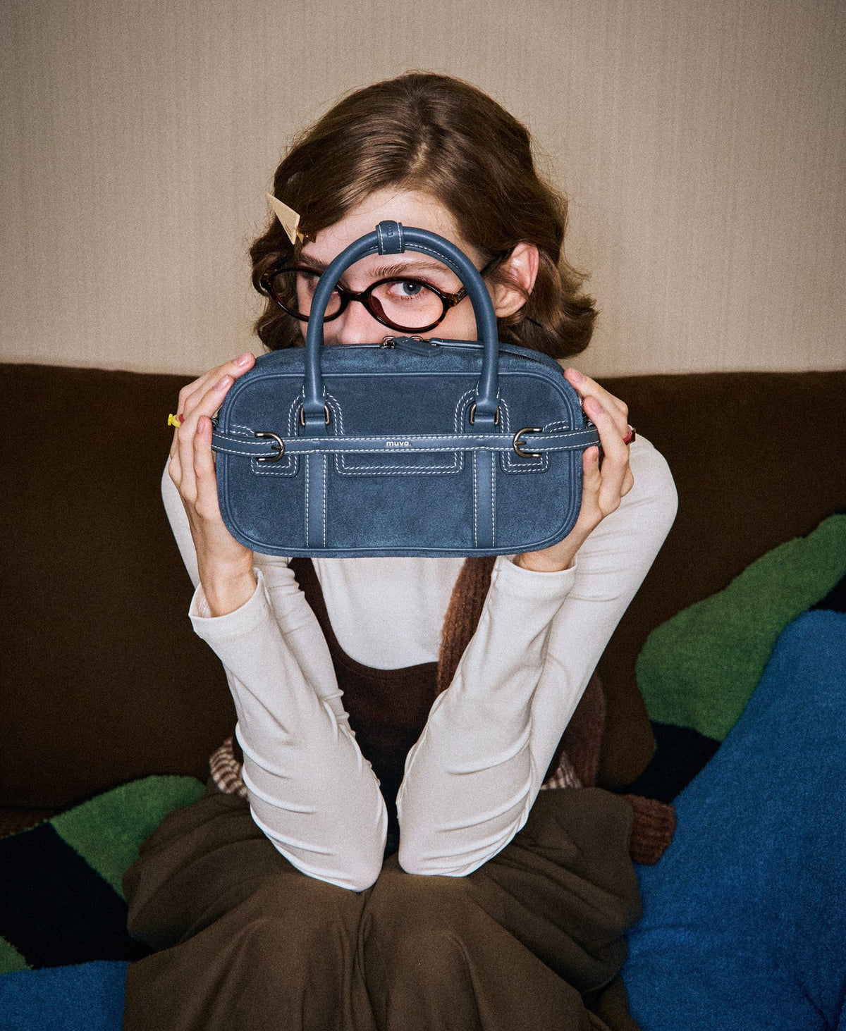 Hopscotch Tales Boston Bag · Denim Blue