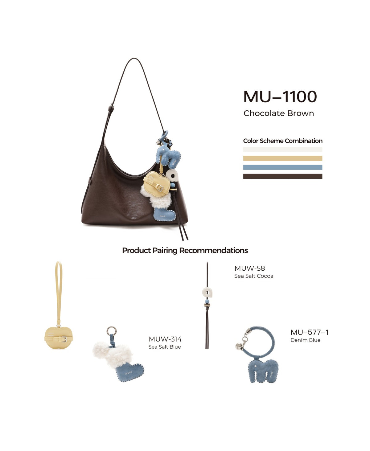 Companion Hobo Bag · Chocolate Brown with its matching charms: official pairing guide