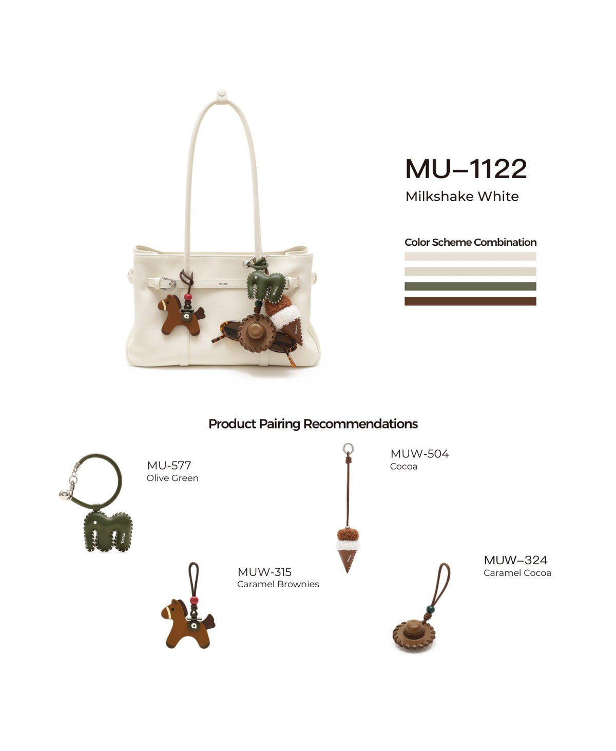Hopscotch Tales Garden Tote Bag · Milkshake White with its matching charms: official pairing guide