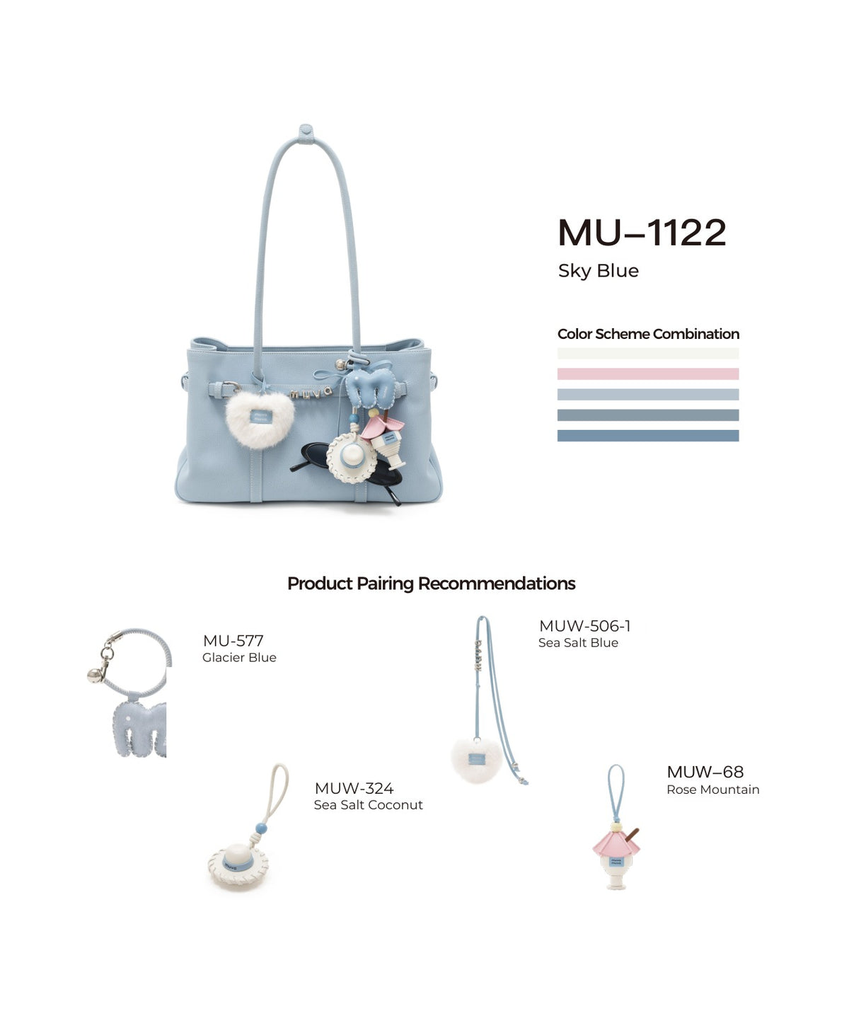 Hopscotch Tales Garden Tote Bag · Sky Blue with its matching charms: official pairing guide