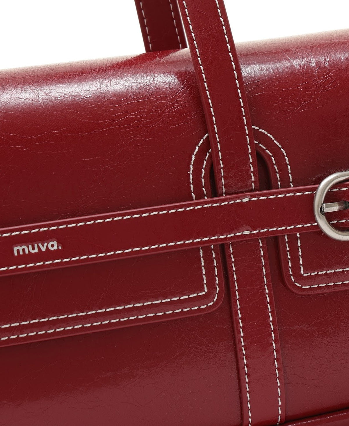 Model carrying the Hopscotch Tales Hopscotch Baguette Bag in Red