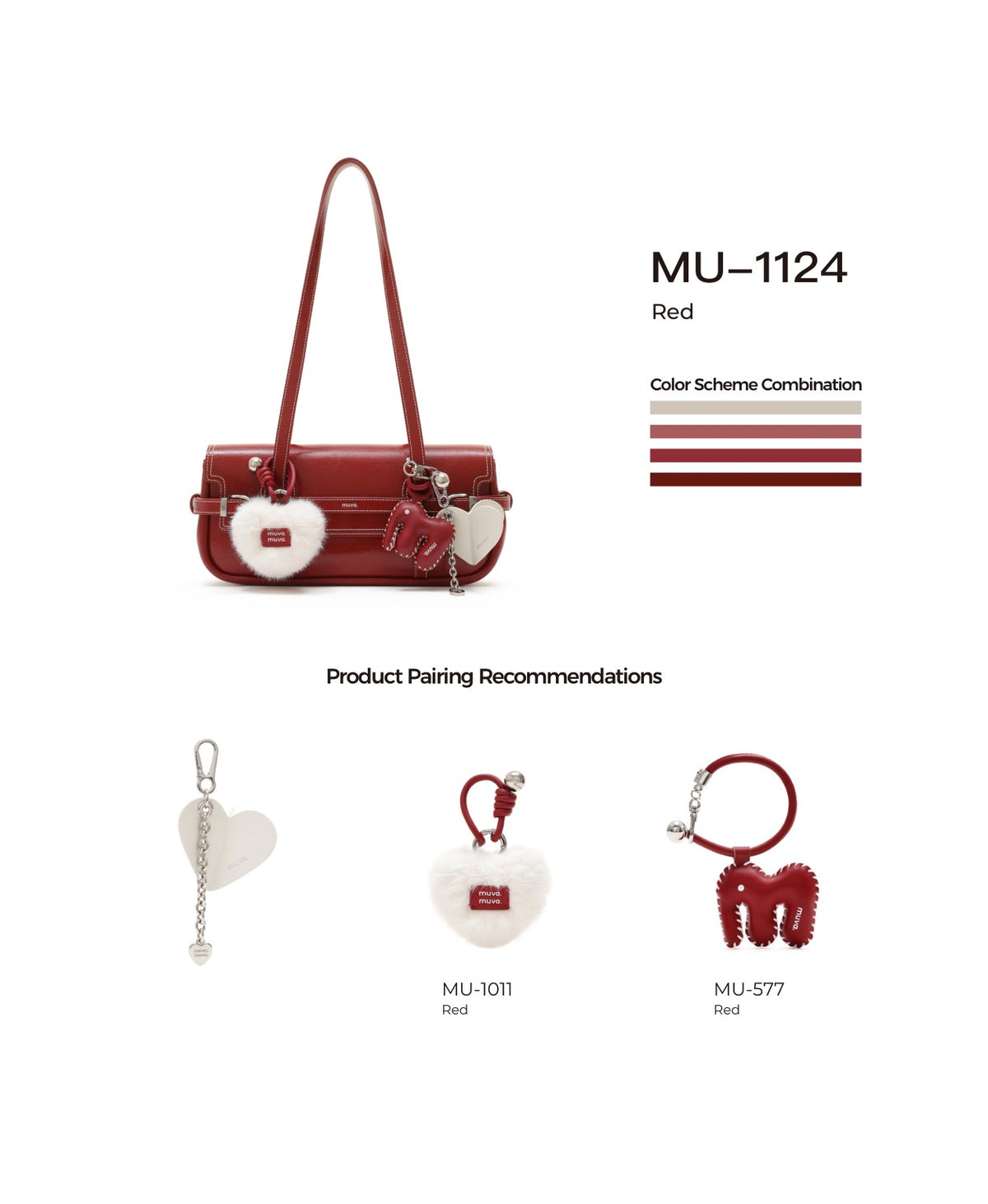 Hopscotch Tales Hopscotch Baguette Bag · Red with its matching charms: official pairing guide