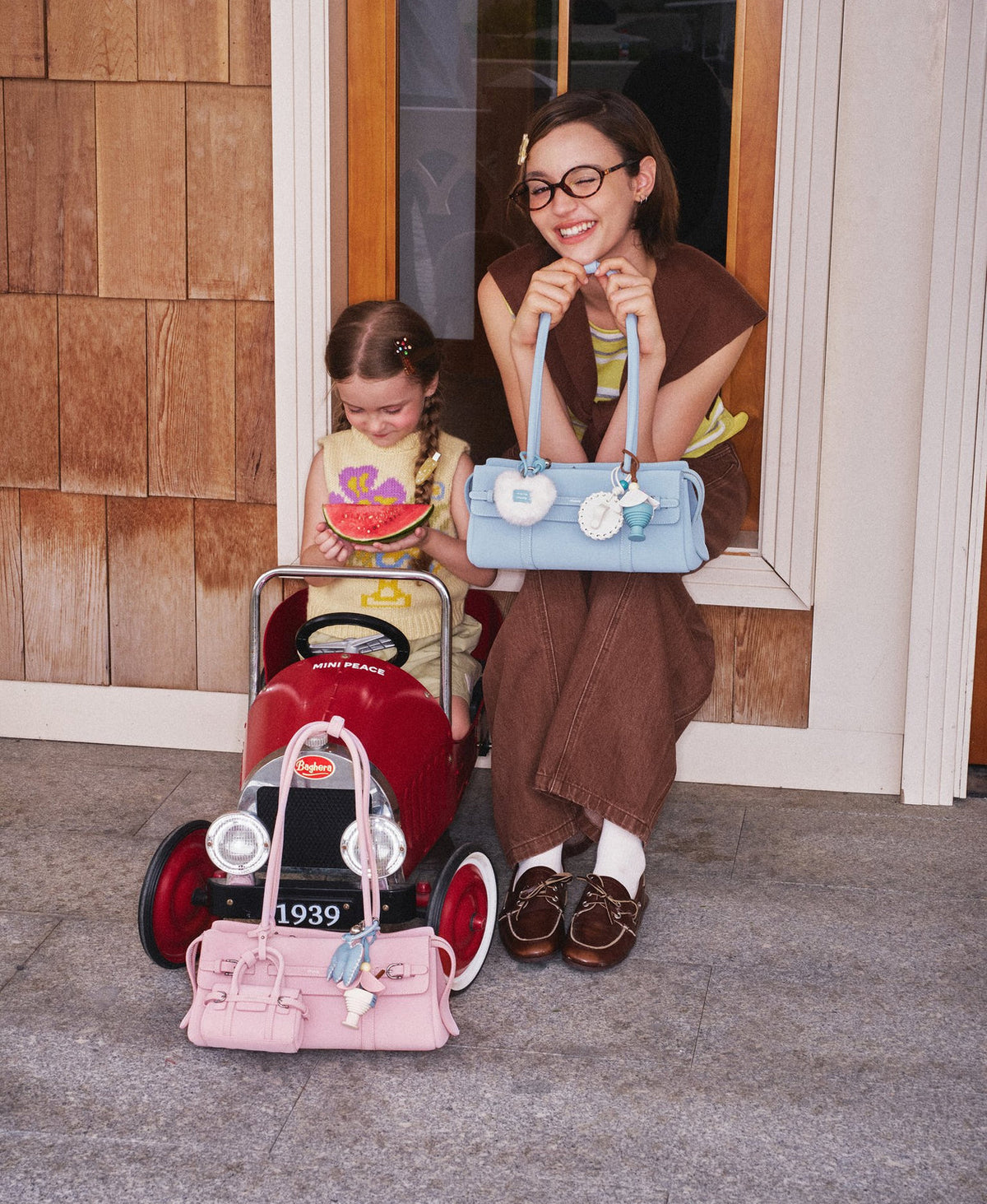 Hopscotch Tales Garden Shoulder Bag · Sky Blue