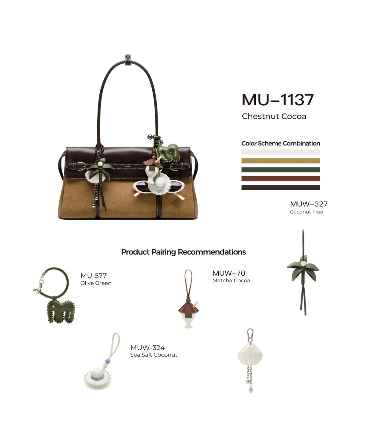 Hopscotch Tales Garden Tote Bag · Two-Tone · Chestnut Cocoa with its matching charms: official pairing guide