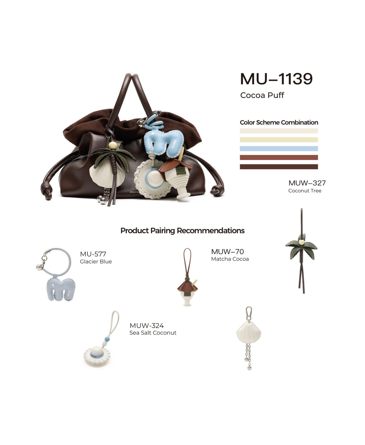 Cloud Puff Bag · Cocoa Puff with its matching charms: official pairing guide