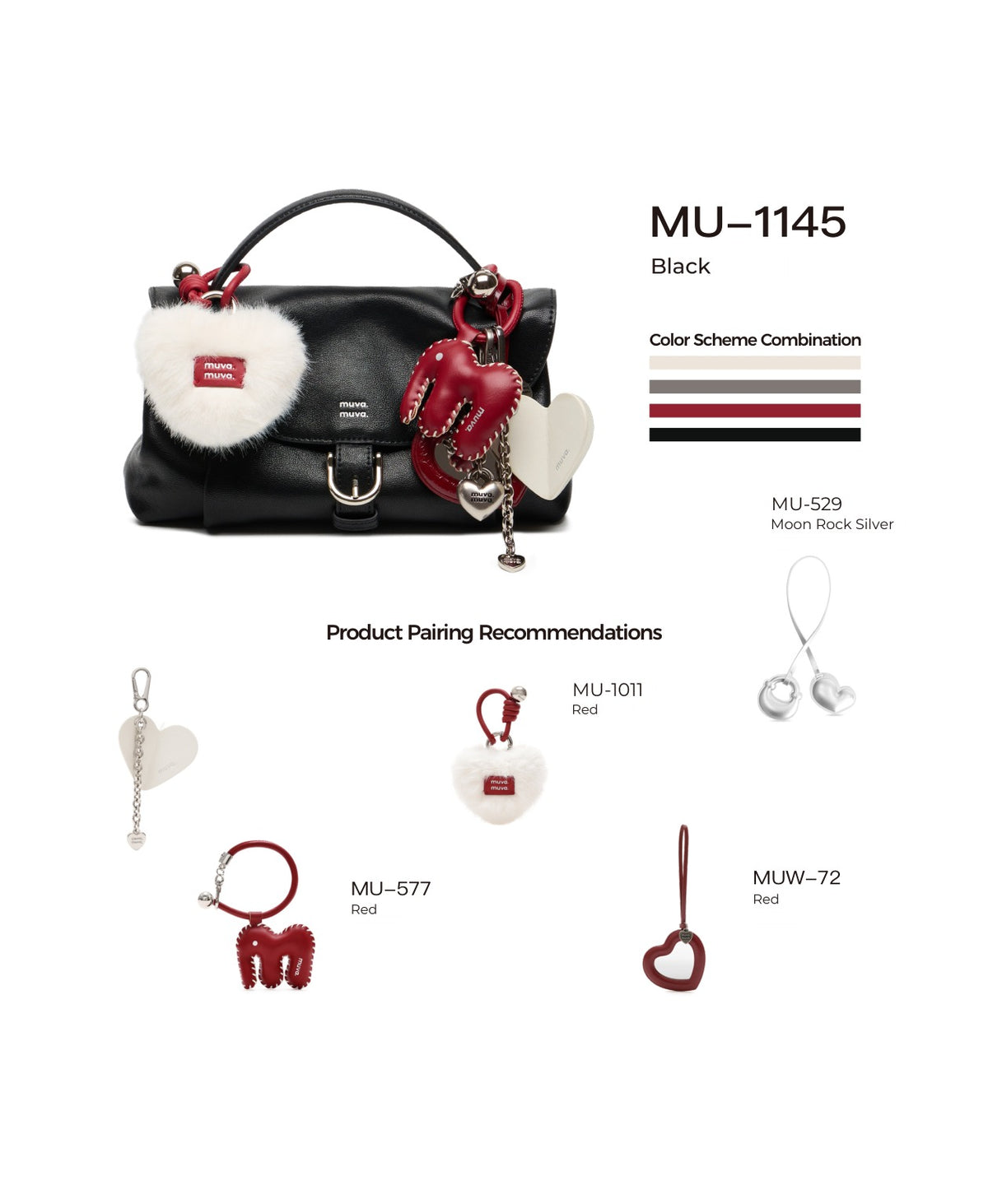 Paradise Mailman Bag · Black with its matching charms: official pairing guide