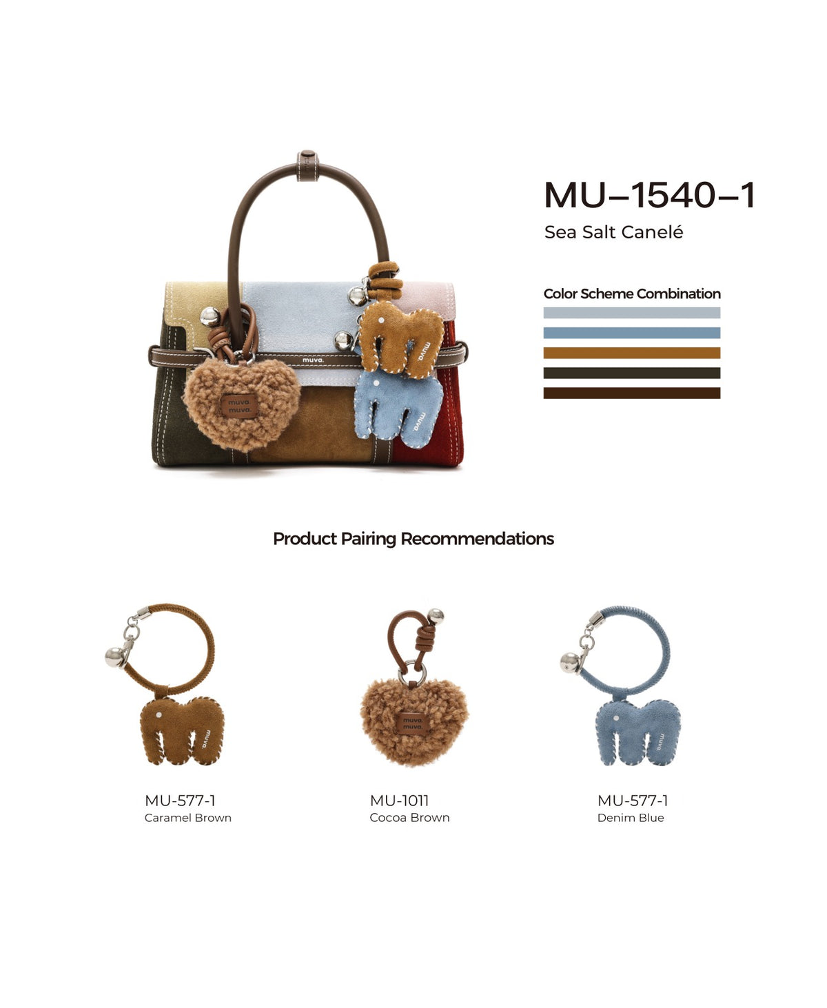 Hopscotch Tales Hopscotch Bag · Patchwork · Sea Salt Canelé with its matching charms: official pairing guide