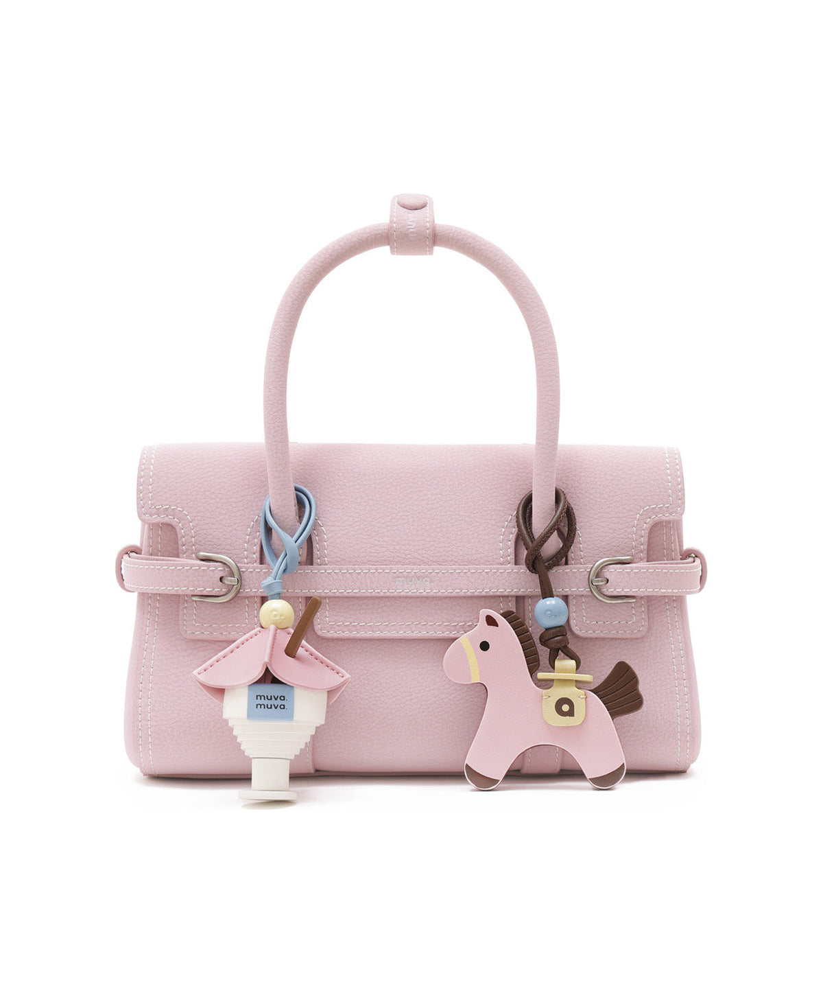Summer Cocktail Charm · Short (Rose Mountain) styled on Hopscotch Tales Hopscotch Bag · Leather · Cherry Blossom Pink