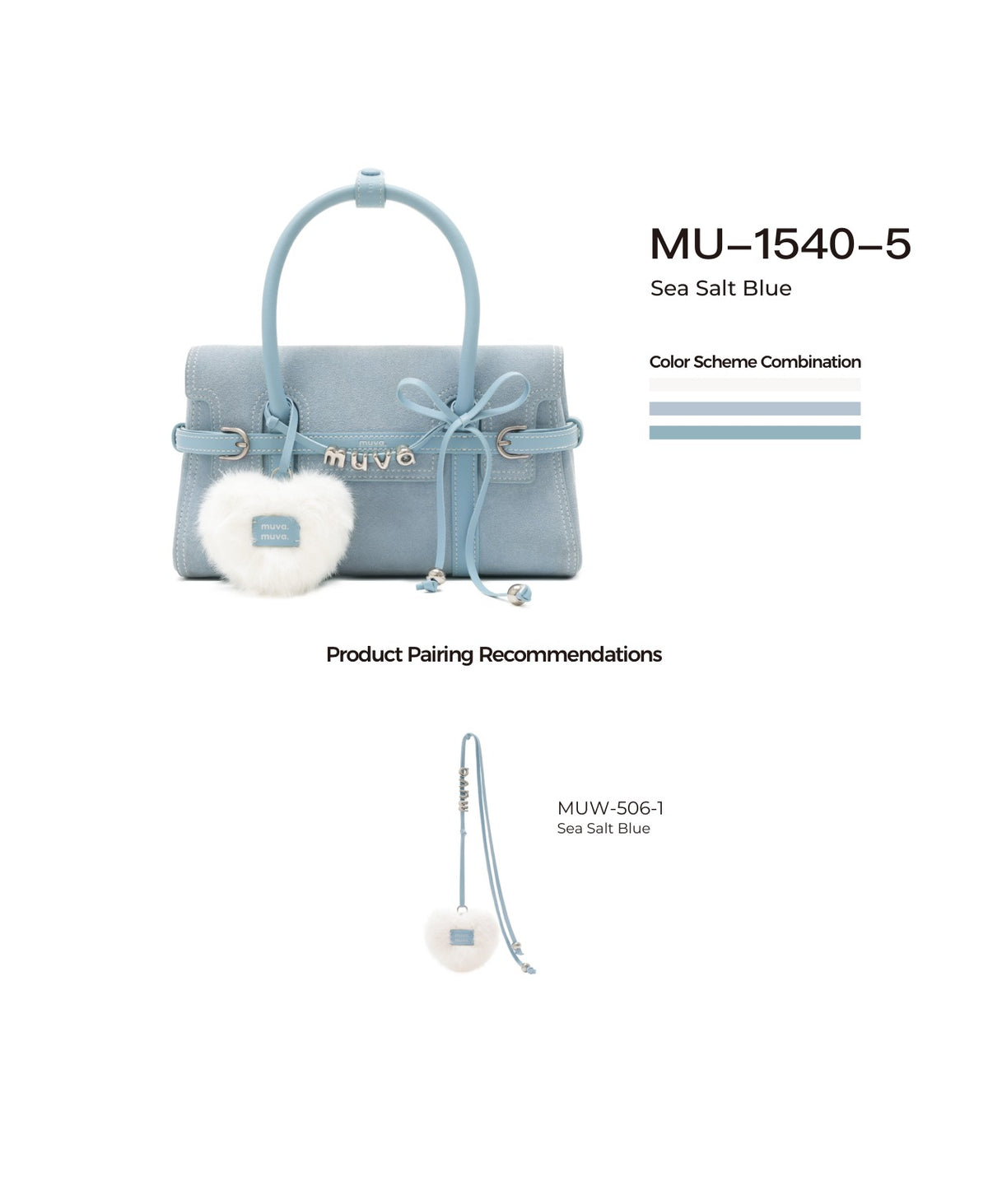 Hopscotch Tales Hopscotch Bag · Pastel Suede · Sea Salt Blue with its matching charms: official pairing guide