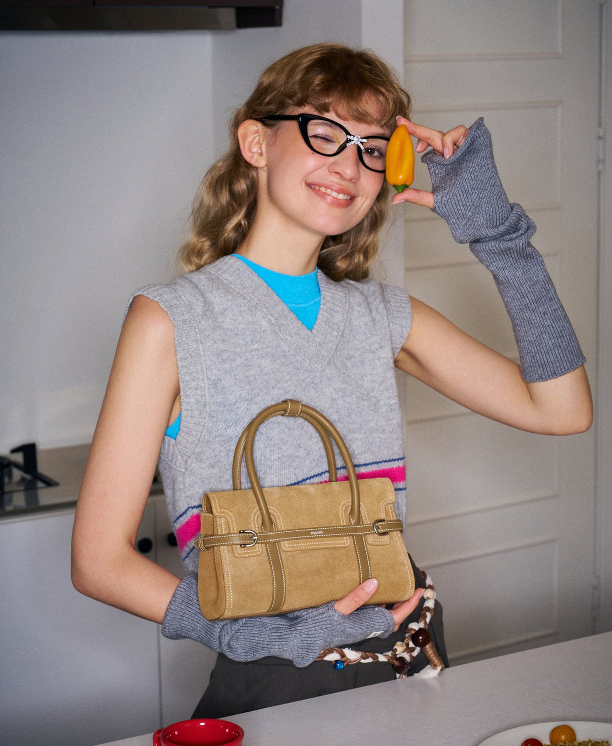 Hopscotch Tales Hopscotch Bag · Suede · Gravel