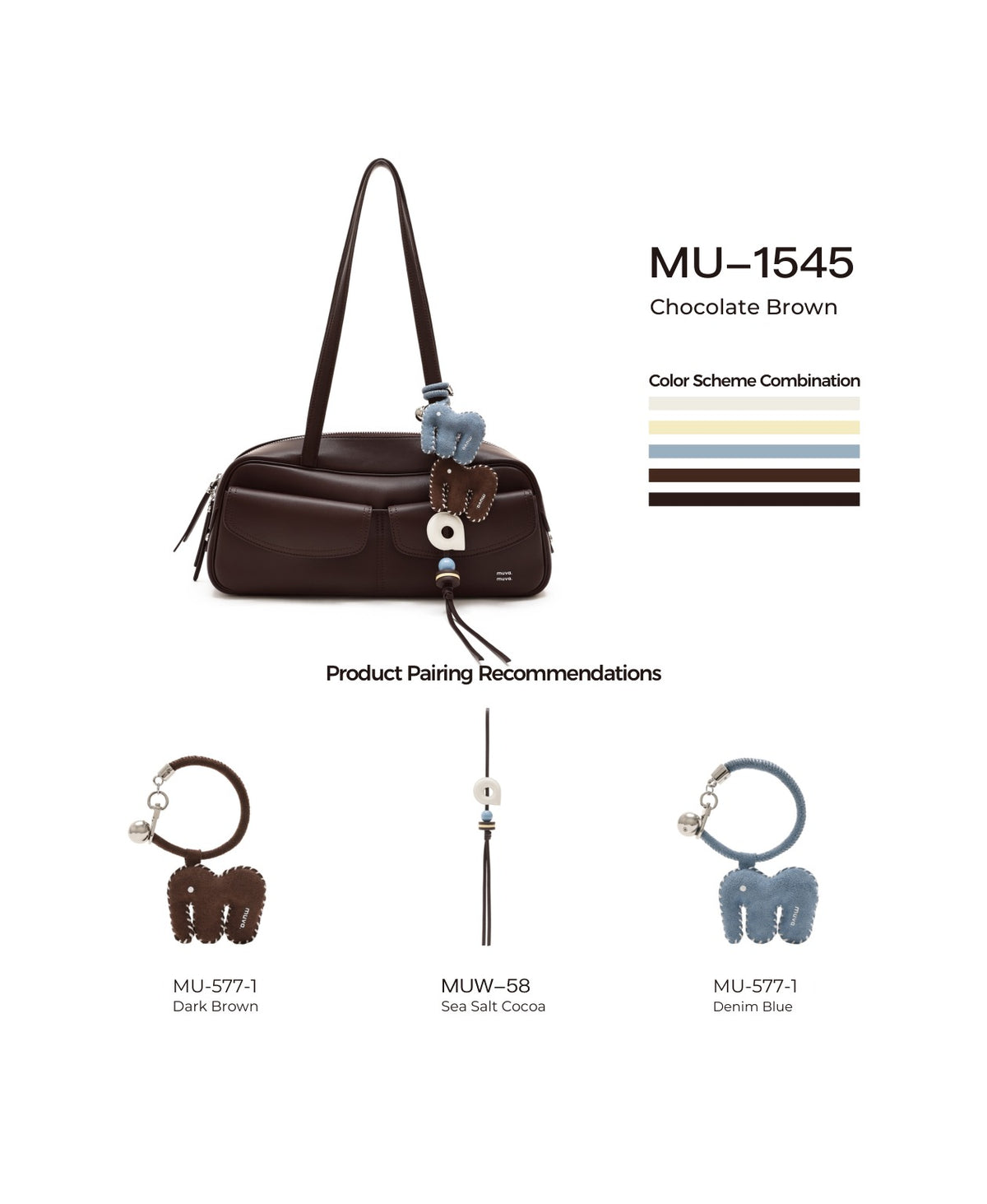 Sweet Cool Catch-All Loaf Bag · Chocolate Brown with its matching charms: official pairing guide