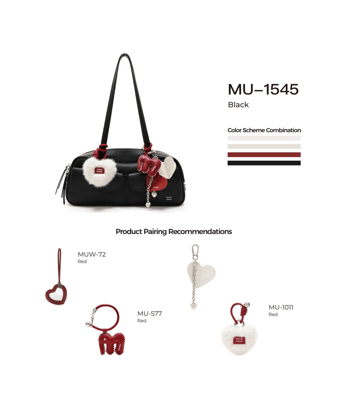 Sweet Cool Catch-All Loaf Bag · Black with its matching charms: official pairing guide