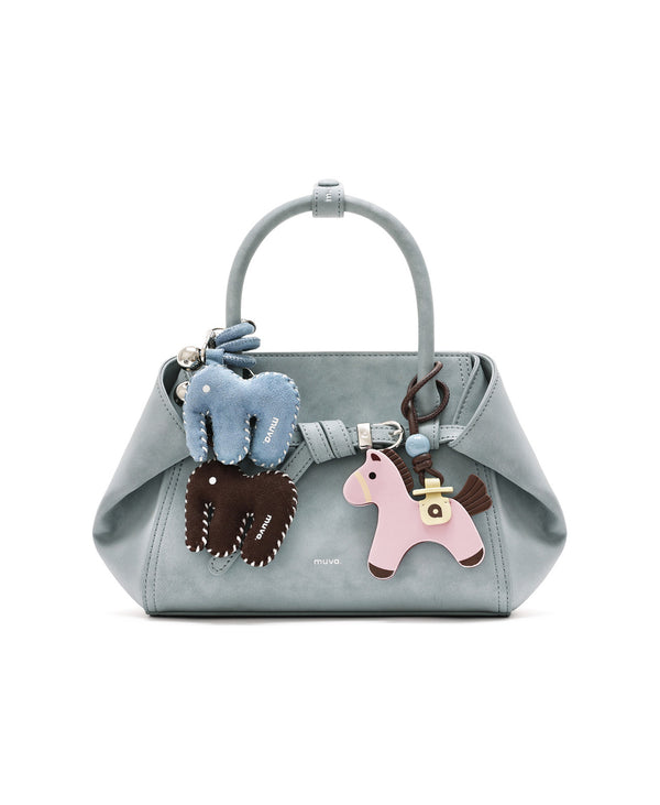 Tab Strap Fold-Over Handbag · Microsuede