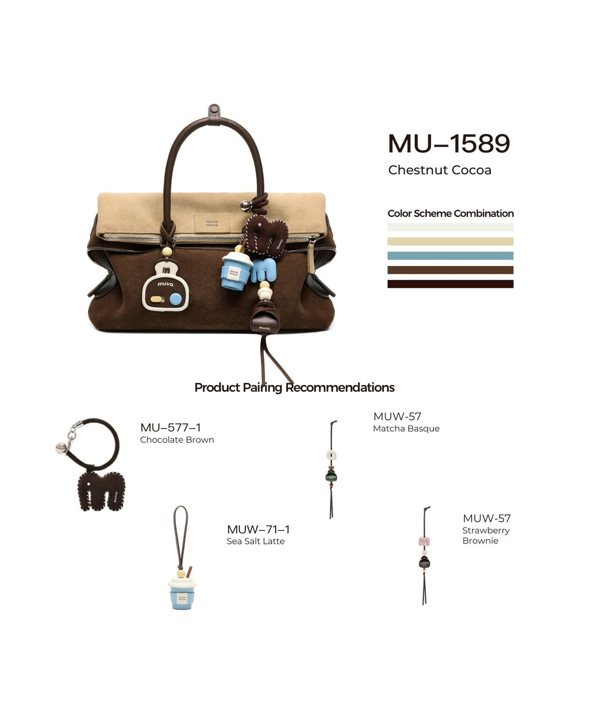 Sweet Layers Crossbody Bag · Chestnut Cocoa with its matching charms: official pairing guide