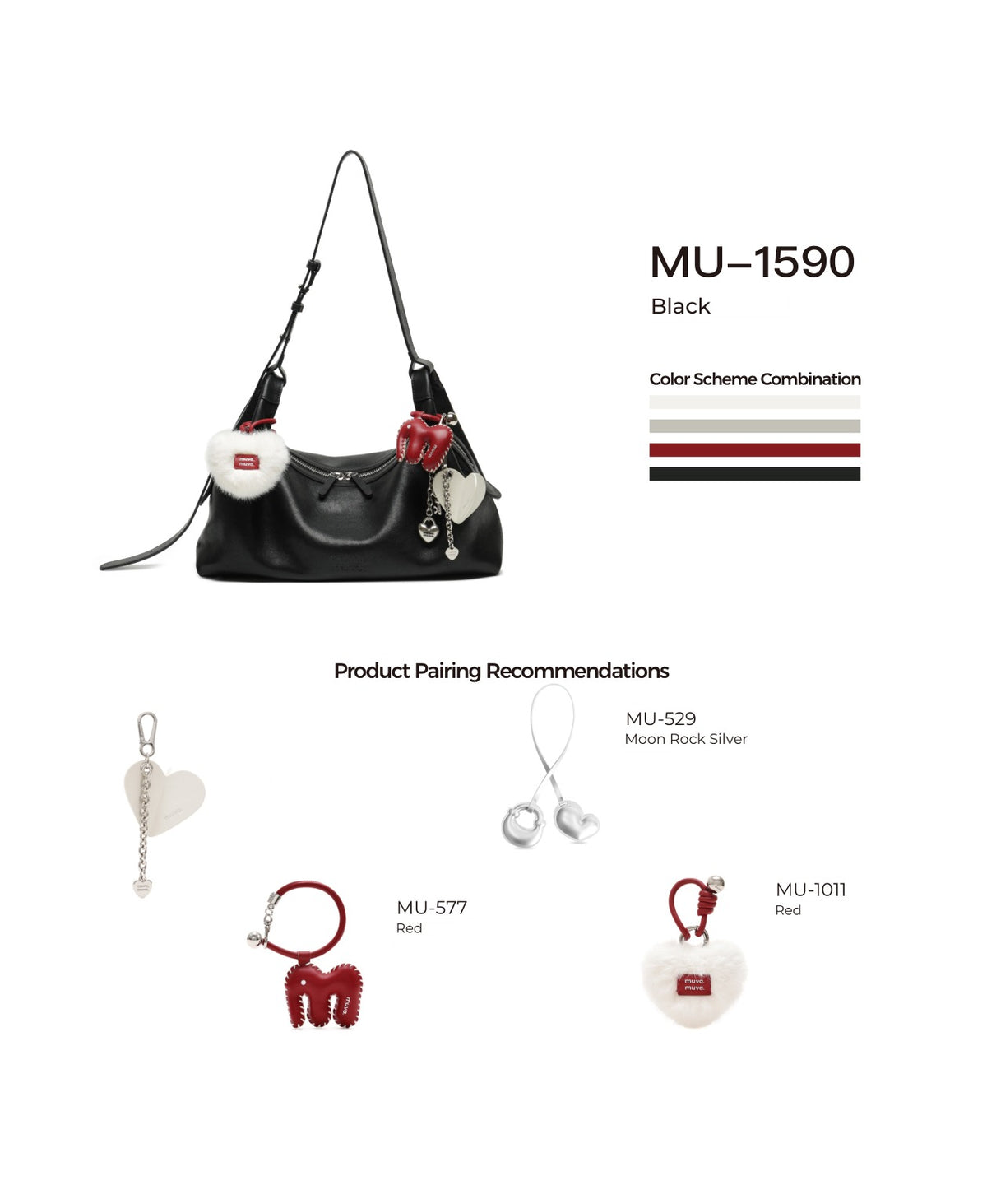 Paradise Swing Bag · Black with its matching charms: official pairing guide