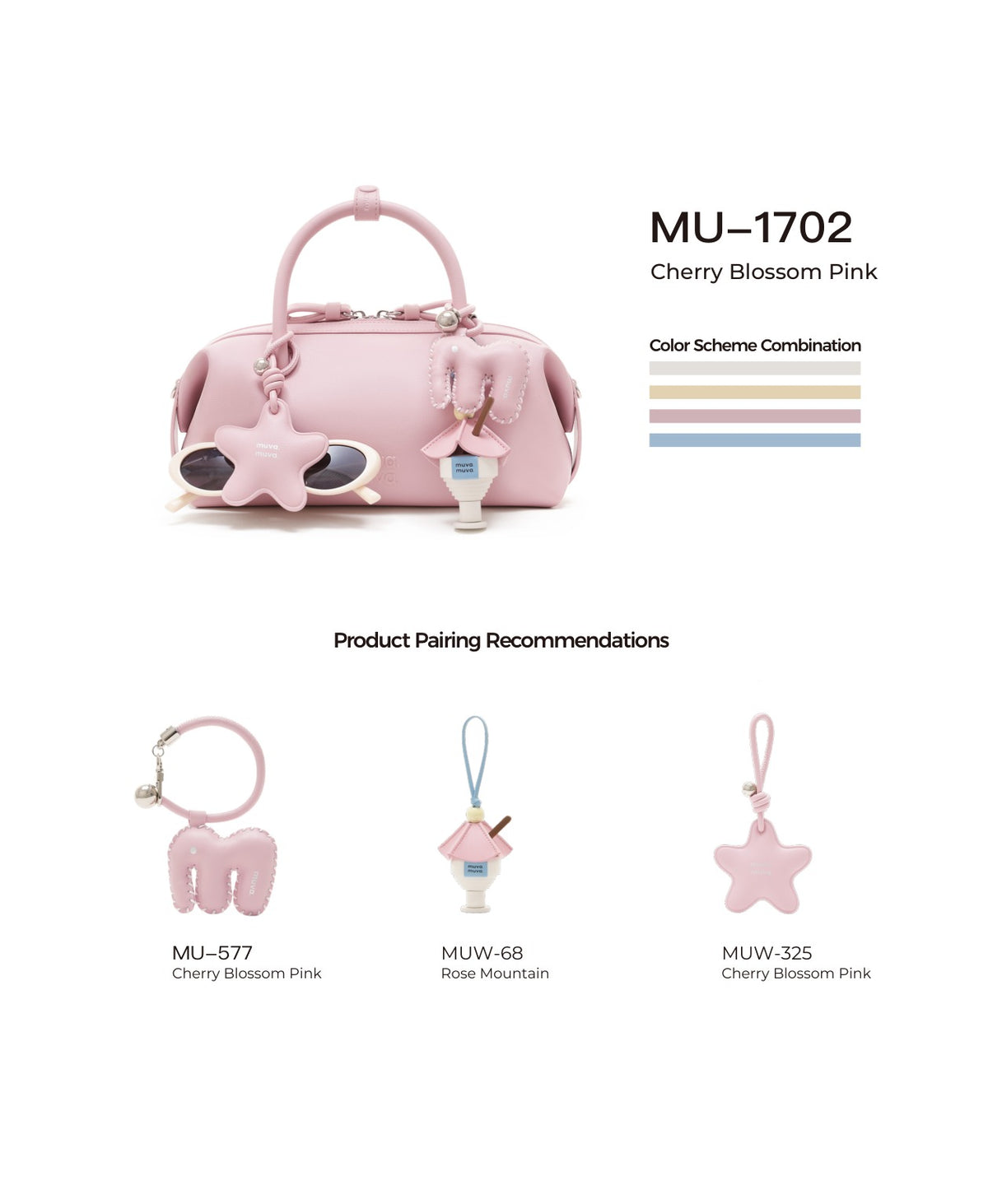 Bakery Bubble Bag · Cherry Blossom Pink with its matching charms: official pairing guide