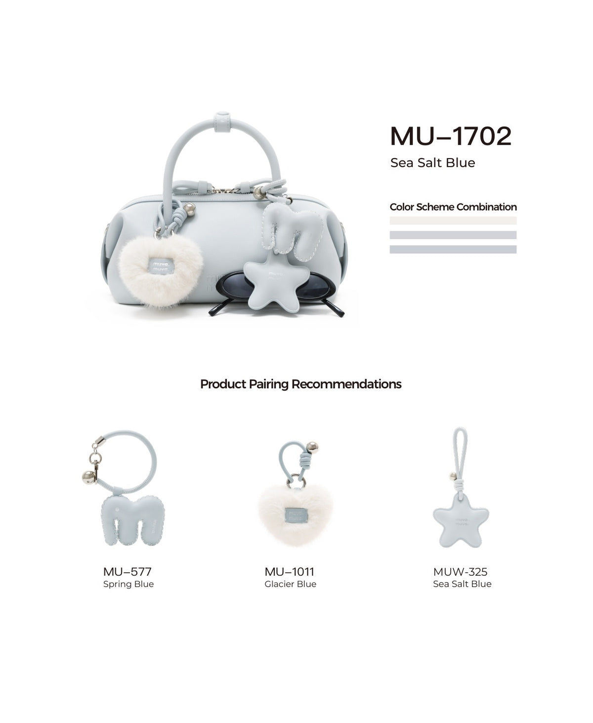 Bakery Bubble Bag · Sea Salt Blue with its matching charms: official pairing guide