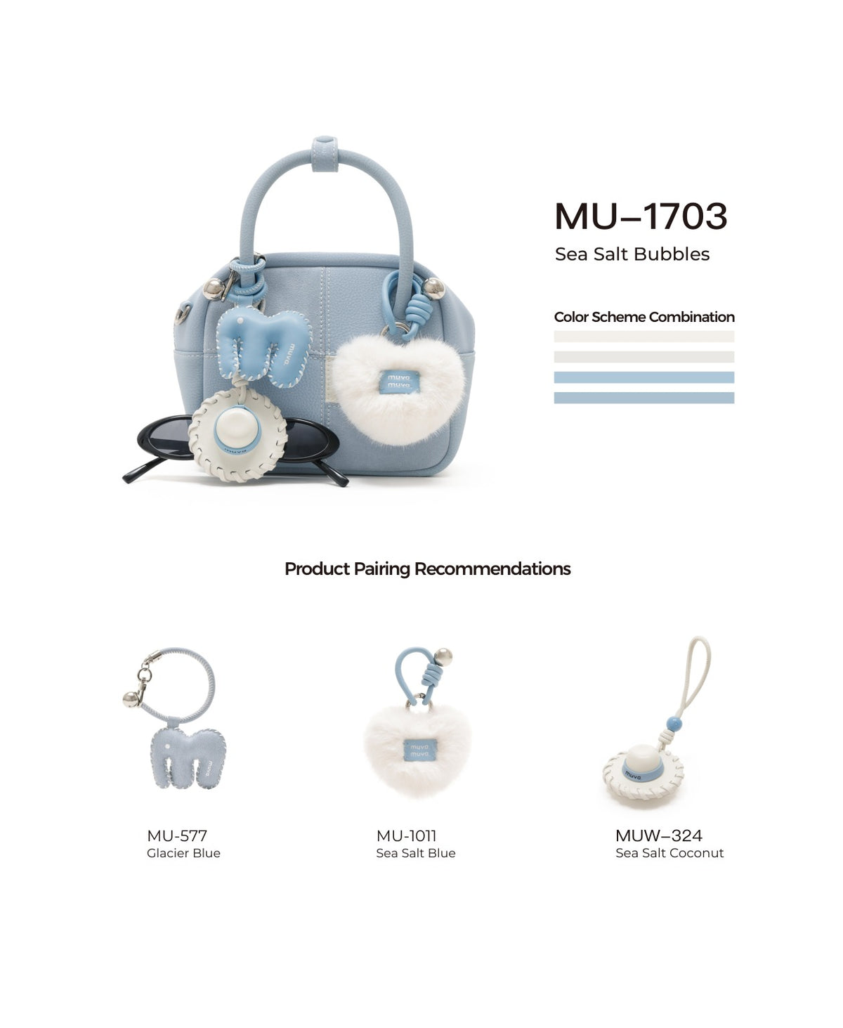 Puzzle Tofu Bag · Sea Salt Bubbles with its matching charms: official pairing guide