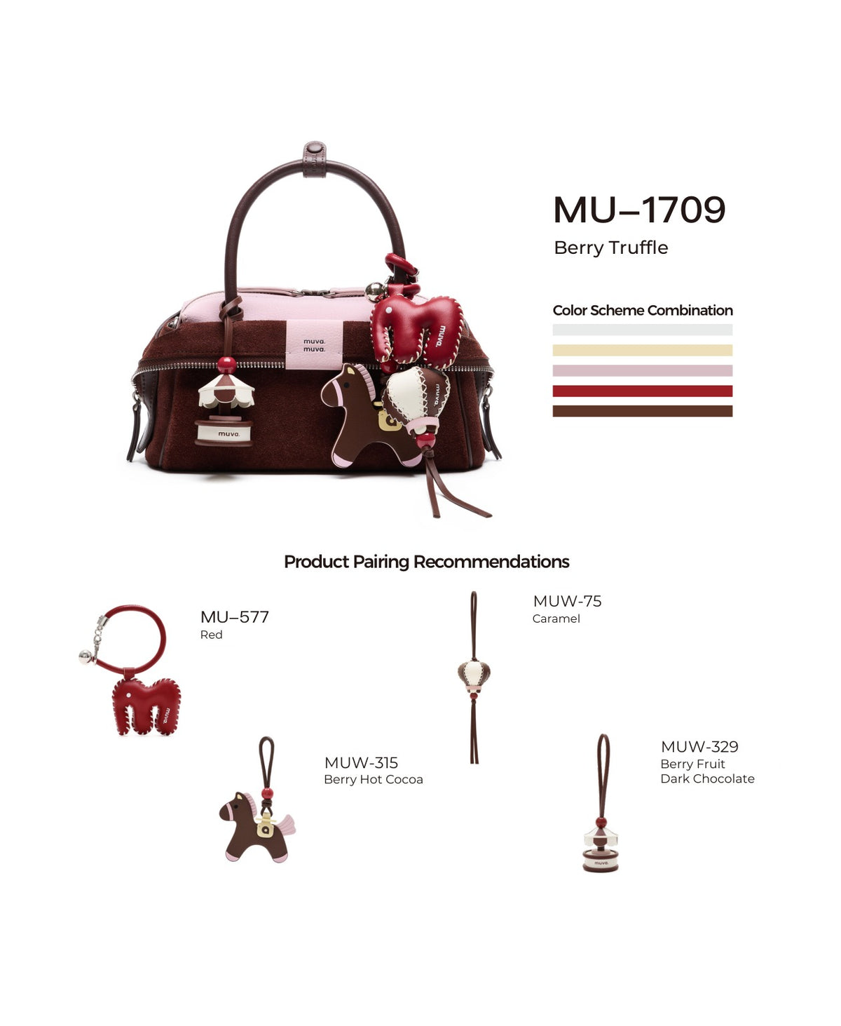 Sweet Layers Bag · Berry Truffle with its matching charms: official pairing guide