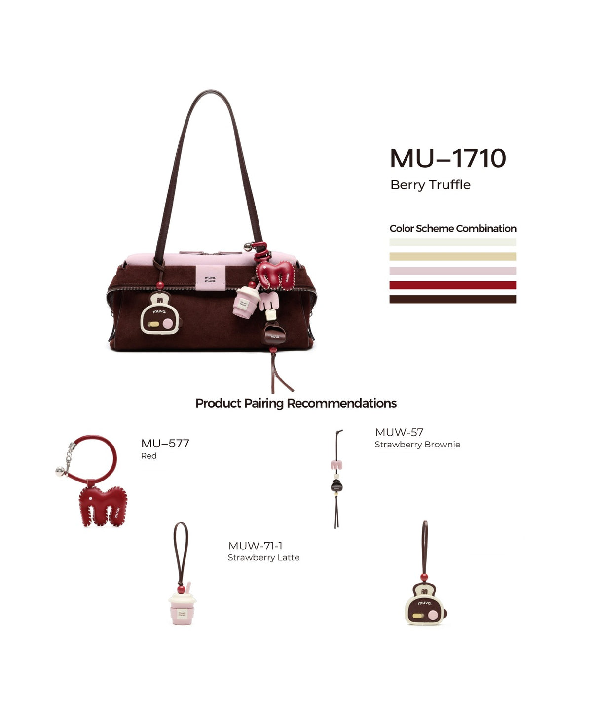Sweet Layers Shoulder Bag · Berry Truffle with its matching charms: official pairing guide
