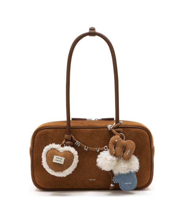 ZhuZhu Boston Suede Shoulder Bag · Maple Leaf Brown