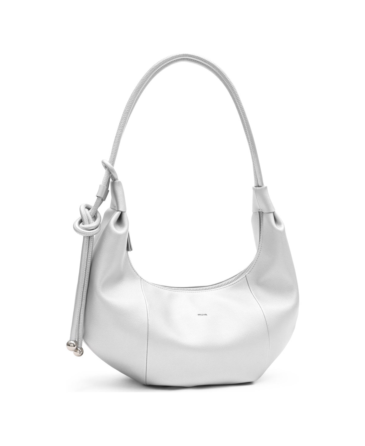 Jingle Croissant Bag in Moon Rock Silver, product view 3