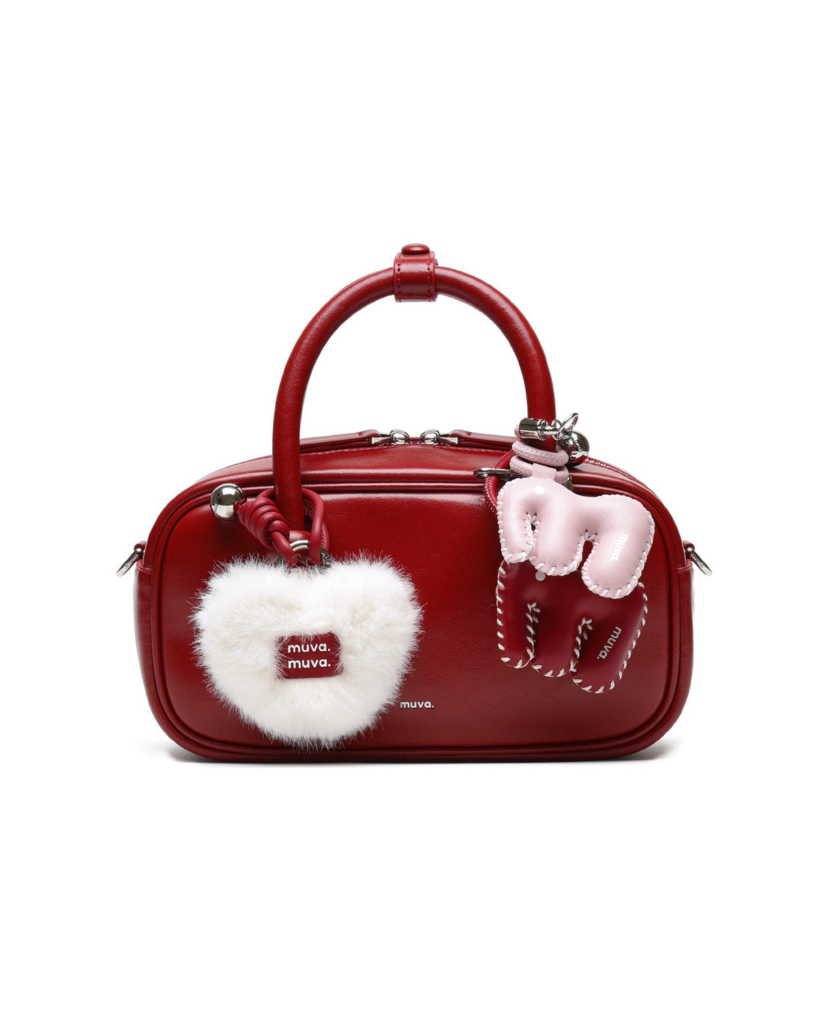 Little Elephant Charm (Red) styled on ZhuZhu Boston Bag · Red