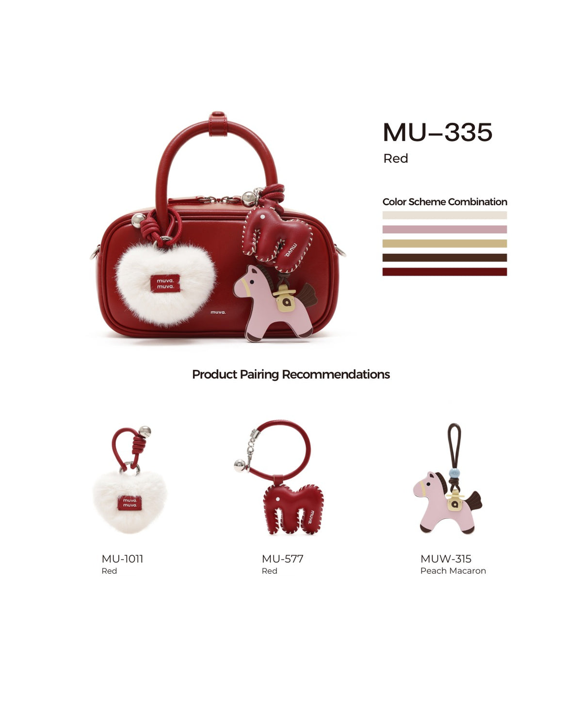 ZhuZhu Boston Bag · Red with its matching charms: official pairing guide