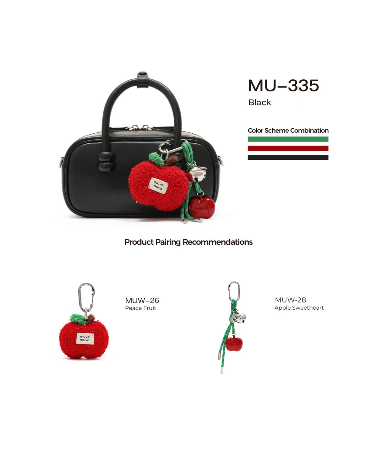 ZhuZhu Boston Bag · Black with its matching charms: official pairing guide