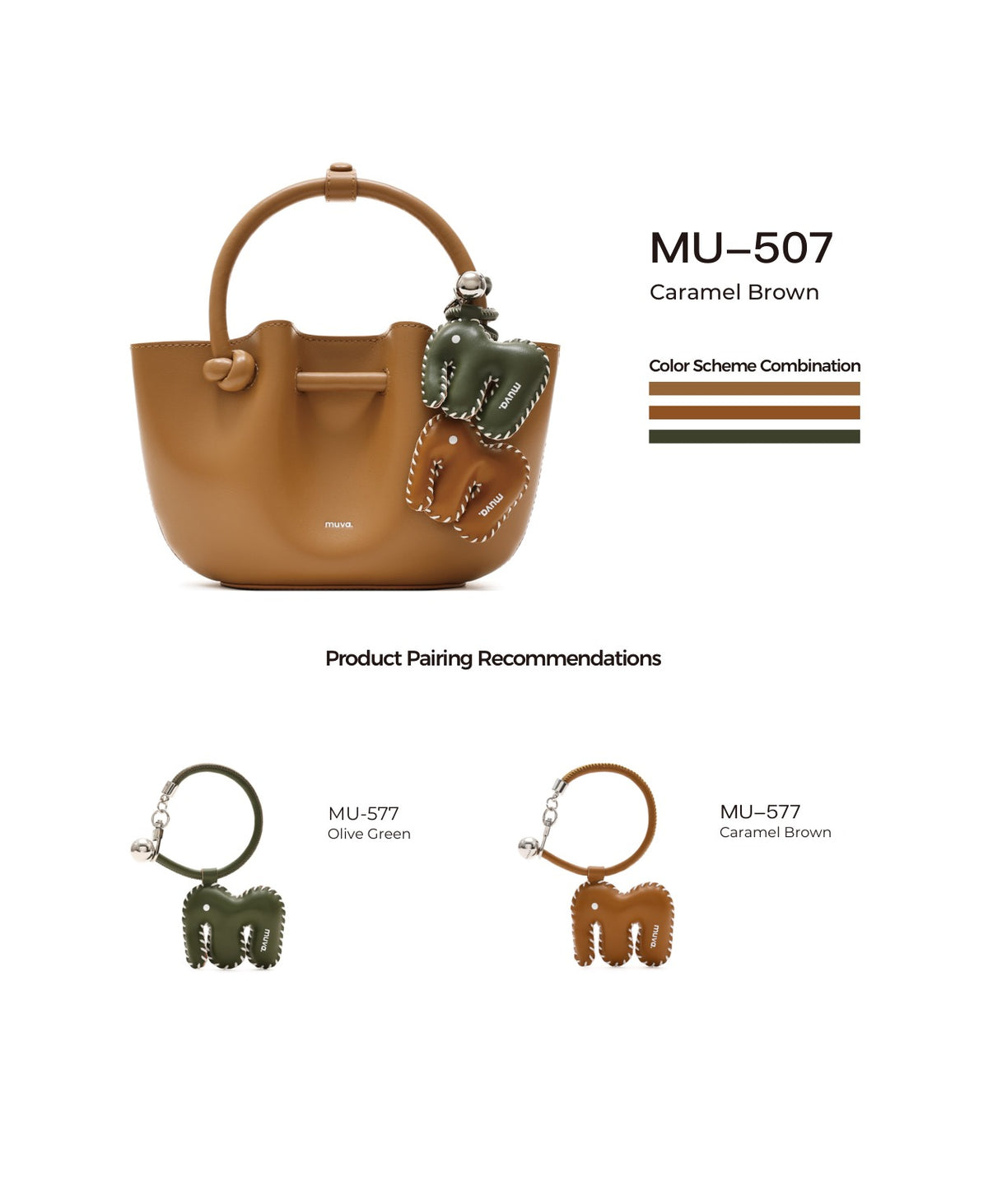 Flower Bud Bag · Caramel Brown with its matching charms: official pairing guide