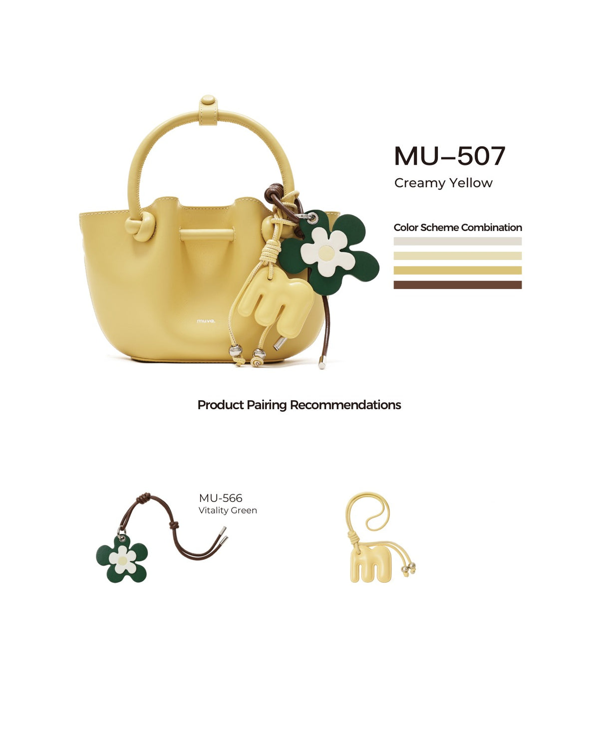Flower Bud Bag · Creamy Yellow with its matching charms: official pairing guide