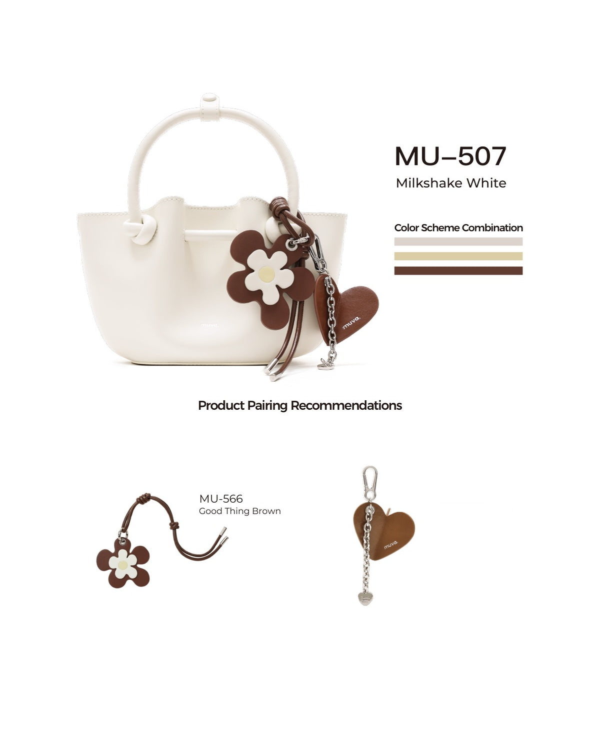 Flower Bud Bag · Milkshake White with its matching charms: official pairing guide