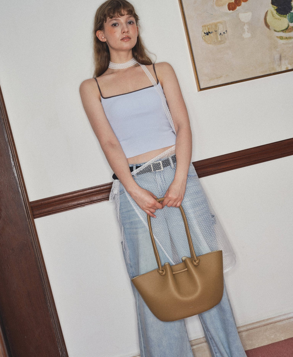 Flower Bud Tote Bag · Caramel Brown