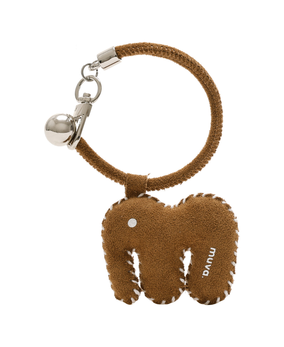 Suede Little Elephant Charm · Caramel Brown