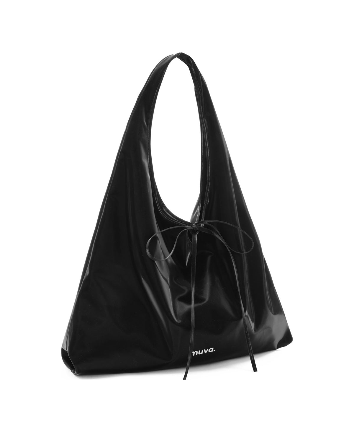 Roly-Poly Pleat Tote in Sky Black, product view 4