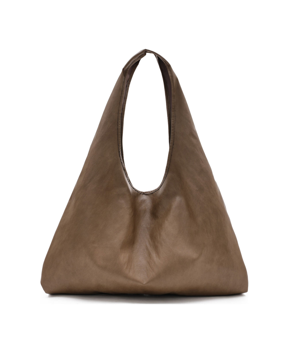Roly-Poly Pleat Tote in Nut Brown