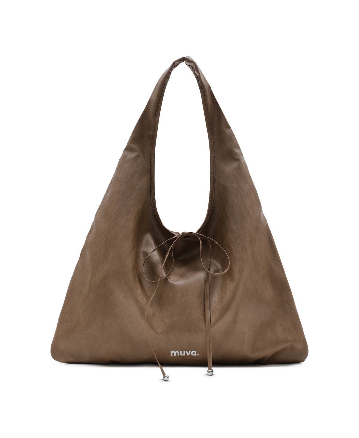 Roly-Poly Pleat Tote in Nut Brown, product view 3